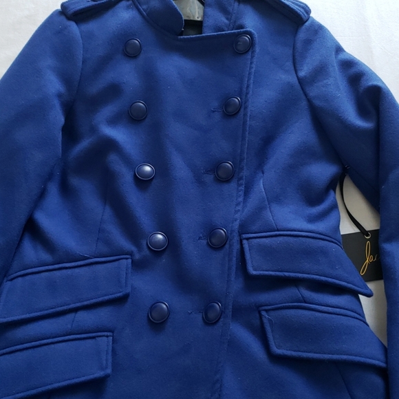 Jack by BB Dakota Royal Blue Double Breasted Coat - Picture 2 of 6